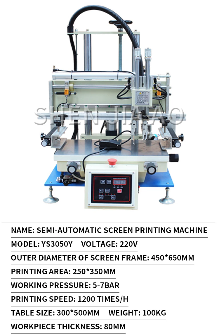 YS3050Y Semi-Automatic Screen Printing Machine Desktop Desktop Small Pneumatic S