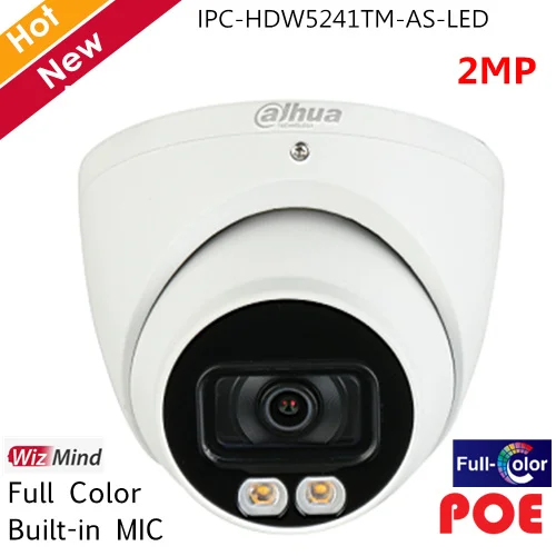 Полноцветная ip камера Dahua Pro AI Series 2MP 2 IR Leds Встроенный микрофон H.265 поддержка sd