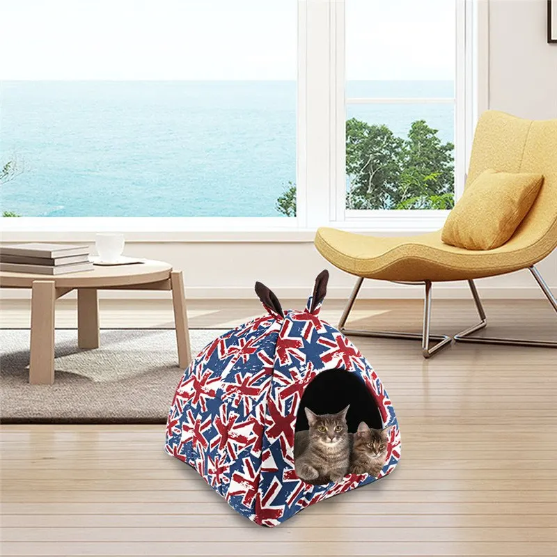 Dog Bed Mat Kennel Soft Dog Puppy Cats Winter Warm Bed House Nest For Small Medium Dogs Printed Plush Cloth Pet Supplies