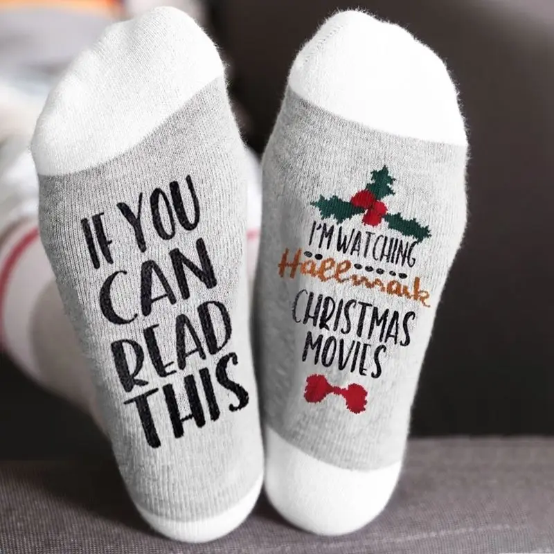 Осенне-зимние теплые женские носки, повседневные женские носки, женские модные носки с буквенным принтом