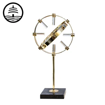 

Creative Geometric Metal Ring Crystal Column Sculpture Decoration Modern Home Decor Light Luxury Living Room Decoration A1962