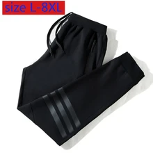 Новое поступление модные супер большие весенние брюки мужские свободные повседневные хлопковые леггинсы полная длина эластичный пояс размера плюс L-6XL 7XL 8XL