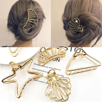 

1PC Minimalist Metal Female Large Ponytail Hair Pins Girls Alloy Elegant Top Barrettes Women's Hair Accessories HeadWear