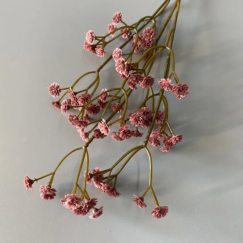 Autumn Color Soft Rubber Gypsophila Bouquet - Pack of 81 High-Quality Small Flowers