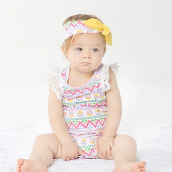

0-2 Year Old Baby Sleeveless Wings Halloween Pumpkin Easter Egg Triangle Jumpsuit