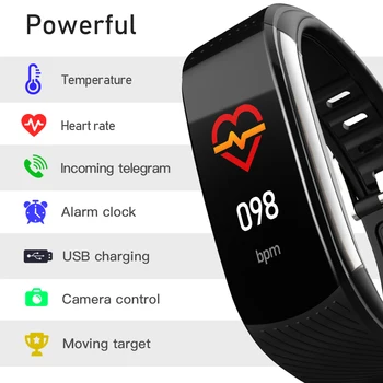 

Body Temperature SmartWatch Smart Sports Bracelet Sleep Monitor IP67 Waterproof Sports Smart Watch Blood Pressure Monitoring