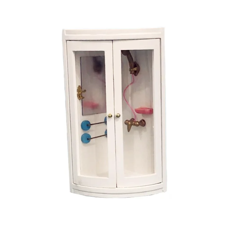 112 Dollhouse Miniature Furniture Simulation White Bathroom Shower
