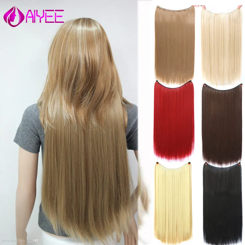 AIYEE 24 дюйма 60 см длинные прямые волосы на заколках для наращивания, прямые цвета, синтетические волосы на заколках для наращивания волос