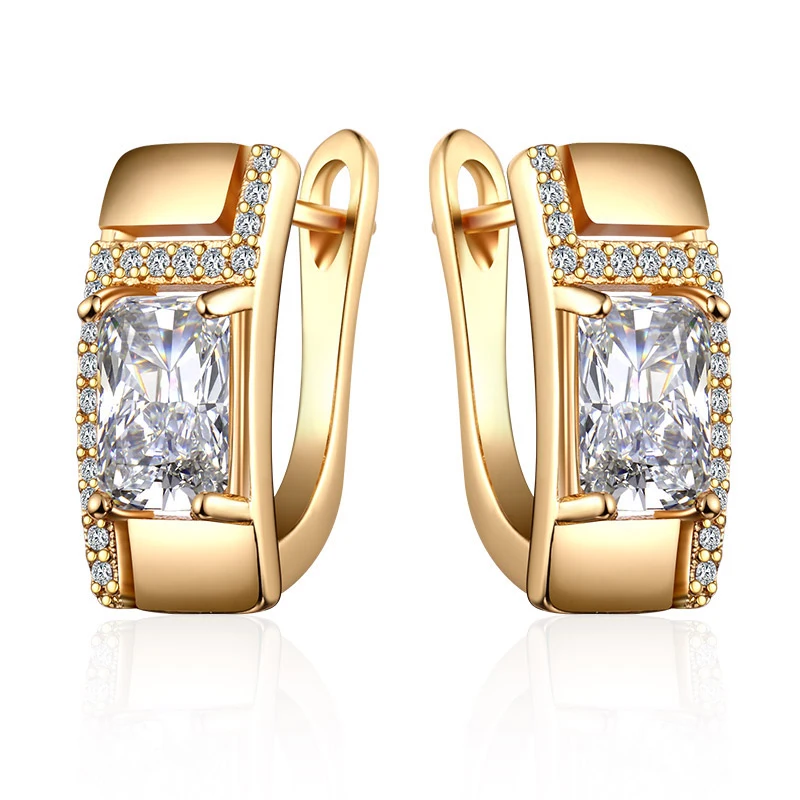 Модные дизайнерские квадратные серьги с цирконием кубической огранки золотого и серебряного цвета, геометрические CZ серьги-гвоздики для женщин, классические ювелирные изделия, очаровательные подарки