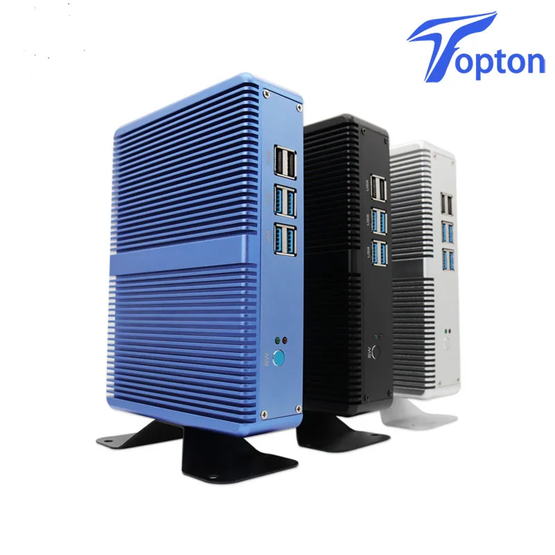 Настольный мини компьютер Topton безвентиляторный ПК Linux Windows10 Pro Core i5 7200U i3 7167U DDR3L/DDR4