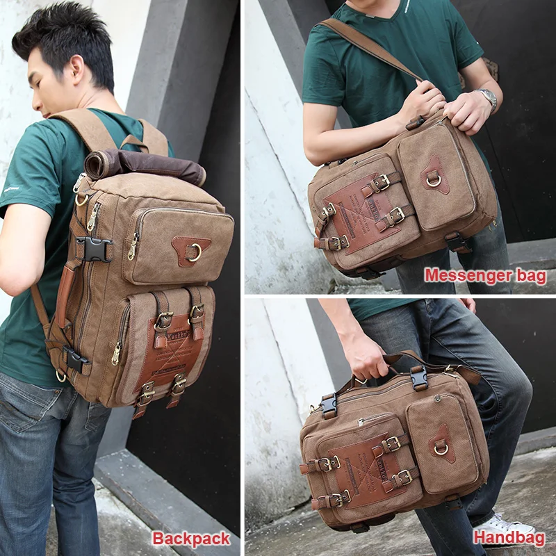 Men Climbing Camping Hiking Hunting Sports Bag vintage canvas laptop backpack Treakking Rucksack Tactial Backpacks 6