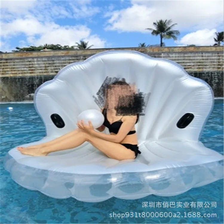 

Currently Available Environmentally Friendly PVC Inflatable Shell Sofa Scallop Floating Row Inflatable Fan-shaped Shells Floatin
