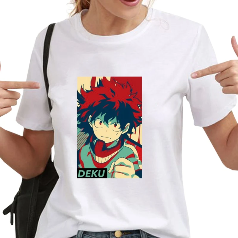 Anime My Hero Academia Graphic Printed Tee Shirt Short Sleeves Round Neck Funny T Shirt Casual Tops