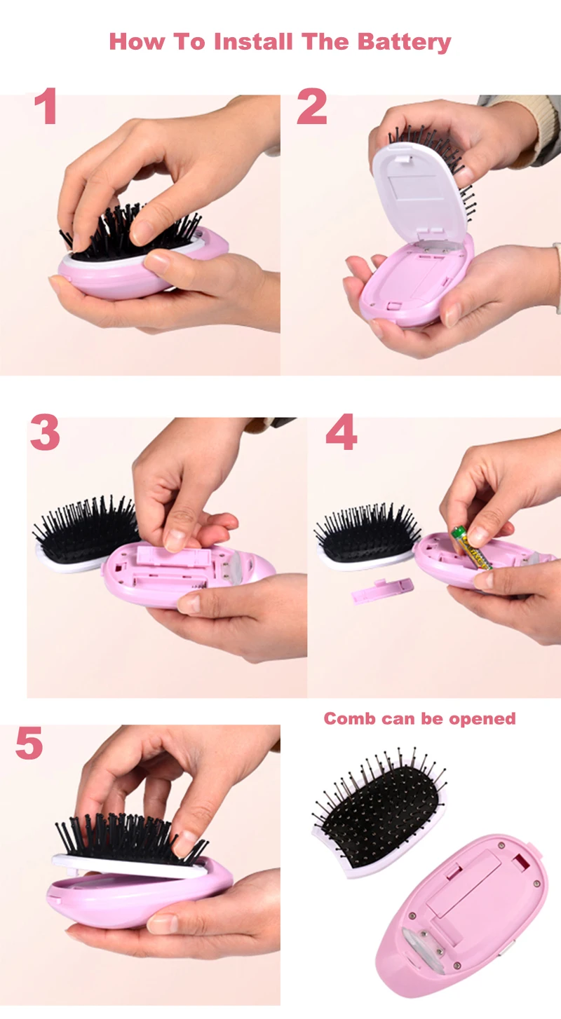 Electric Ionic Hairbrush Negative Ion Hair Comb Anti-static Hair Brush Frizz Free Smooth Hair Styling Tools Relax Scalp Massage 4