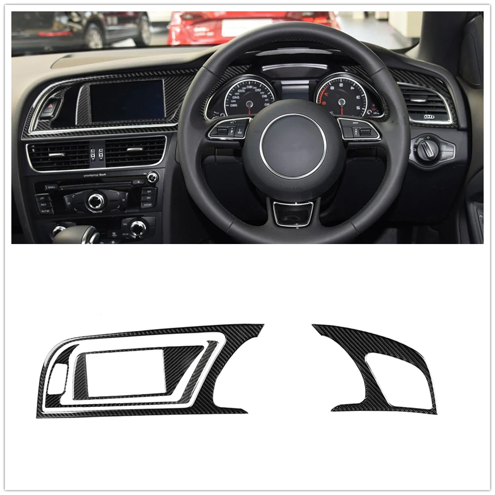 

Carbon Fiber Dashboard Panel Trim Meter Cluster Dash Board Frame Strip Sticker Cover For AUDI A5 S5 RS5 2009-2016