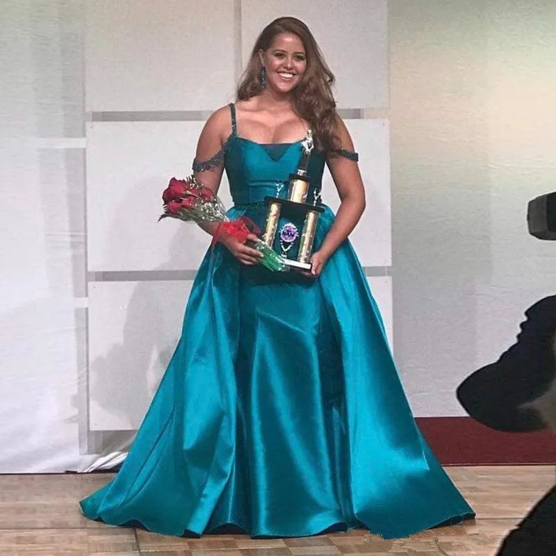 Turquoise-Green-Satin-Plus-Size-Evening-Dresses-Beaded-Straps-Over-Skirt-Celebrity-Dresses-Pageant-Dresses-Sweep