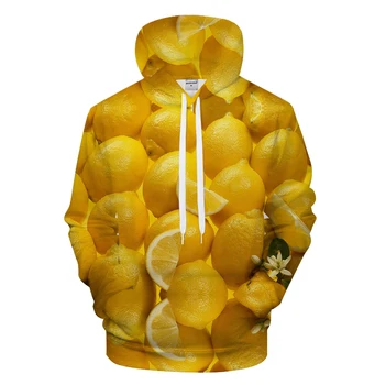 

Fresh Style Lemon 3D Printed Sweatshirt Hoodies Men Fruit Design Tracksuit For Male Autumn Long Sleeve Pullover Man Jacket