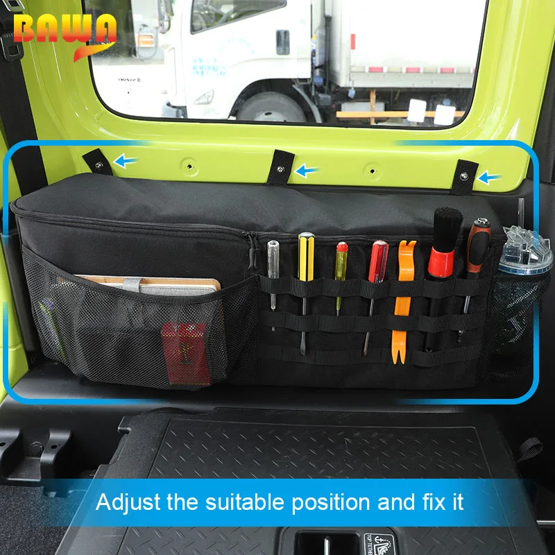 BAWA 자동차 트렁크 주최자 가방 Suzuki Jimny 2019 2020 2021 2022 JB74 트렁크 보관 주최자 가방 액세서리 인테리어 부품