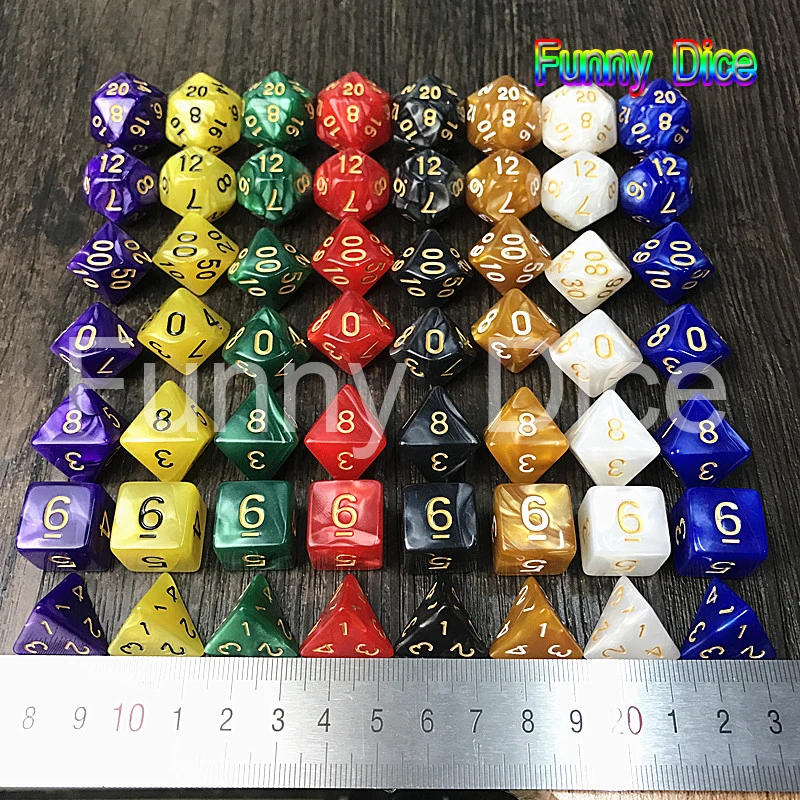 Высокое качество 7 шт./компл. креативная РПГ игра в кости DnD цвет насыщенный