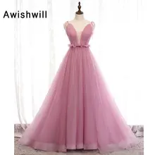 Новая мода, женское платье на выпускной, тонкие лямки, Тюлевое, ТРАПЕЦИЕВИДНОЕ, розовое, вечернее платье, формальные, вечерние платья, простой дизайн, платье для торжества