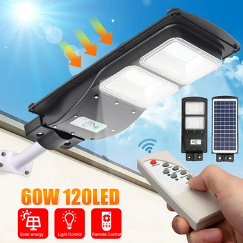 

Waterproof IP67 60W 120 LED Solar Lamp Wall Street Light R adar Induction Outdoor Timing Lamp Courtyard lighting
