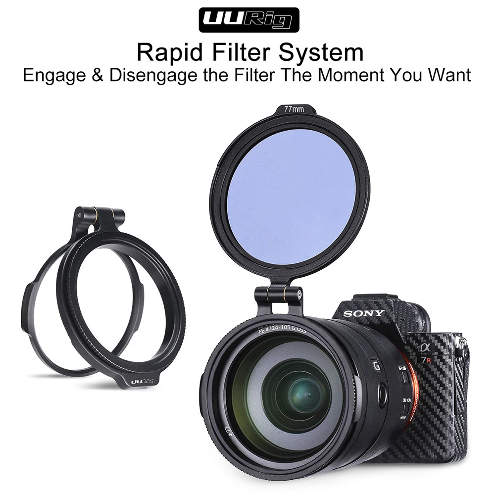 

UURig ND Filter Ring Rapid Filter System RFS Quick Release Flip Bracket Switch for Sony Canon Nikon DSLR Camera Accessories Kit