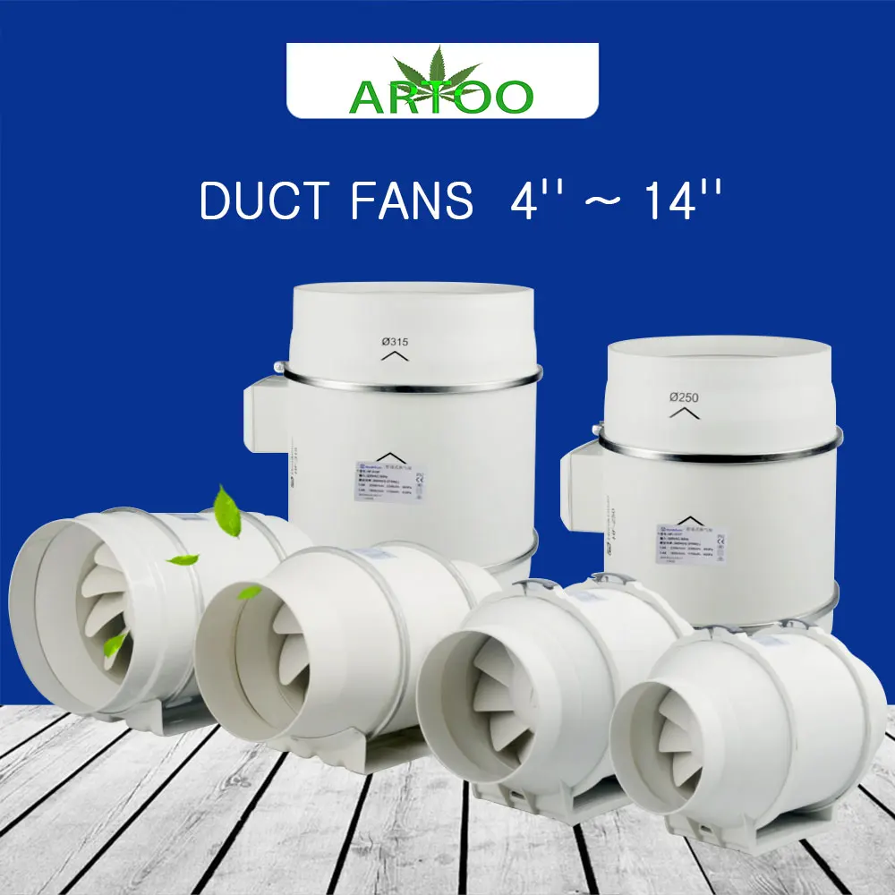 

Artoo Centrifugal 120V/230V Fans 4/6 Inch For Indoor Hydroponics Grow Tent Greenhouses Led Grow Light