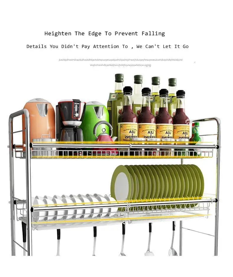 New! Large Size Kitchen Dish Drying Rack Multi-layers Tableware Organizer Dishes Holder Drain Rack Sink Sponge Organizer Rack
