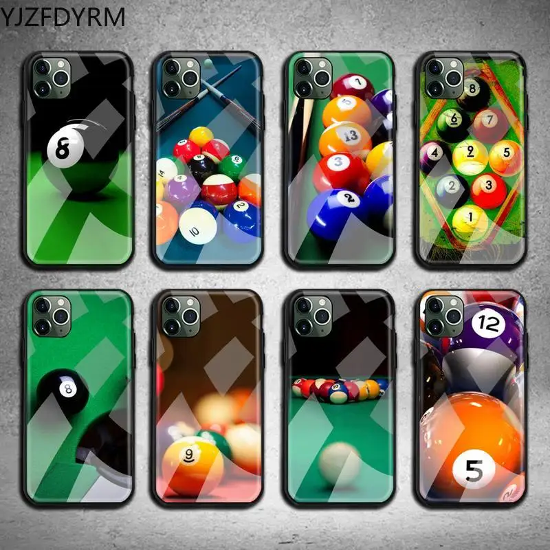 Чехол YJZFDYRM для телефона с бильярдным мячом закаленное стекло iPhone 11 Pro XR XS MAX 8X7 6S 6
