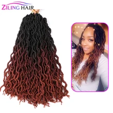 Синтетические три цвета Омбре цыганские Локи крючком плетеные волосы для наращивания 18 дюймов длинные афро дреды 24 пряди одна штука