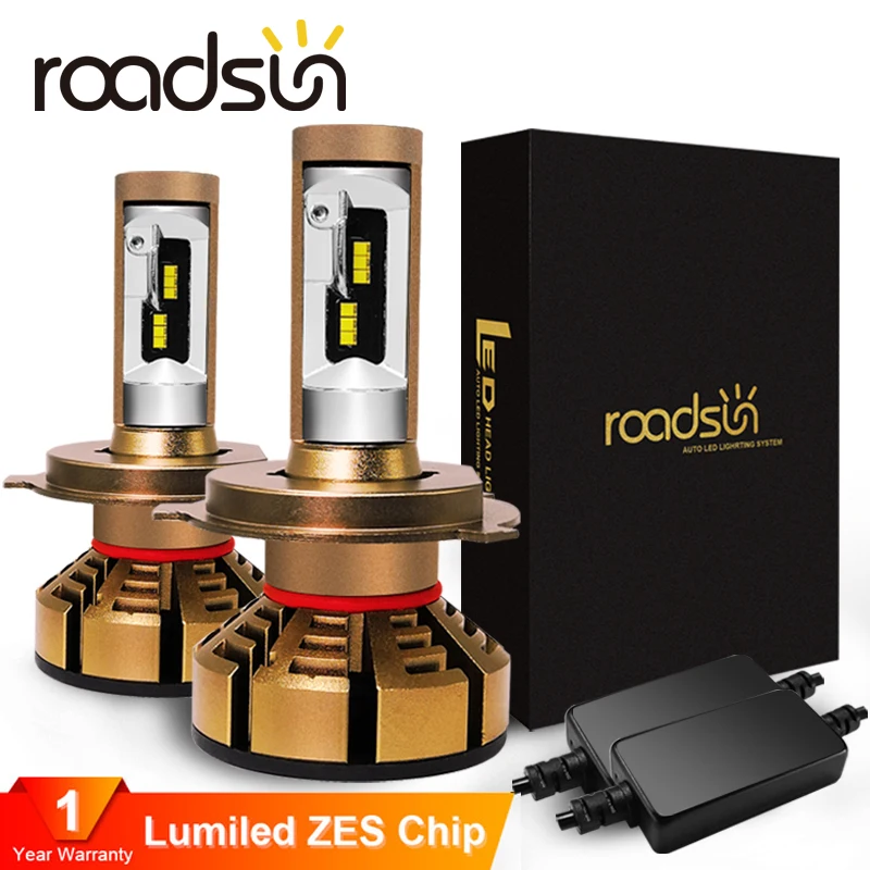 Светодиодсветодиодный лампы для автомобильных фар roadsun H7 H4 ZES H1 светодиодный H11 H8
