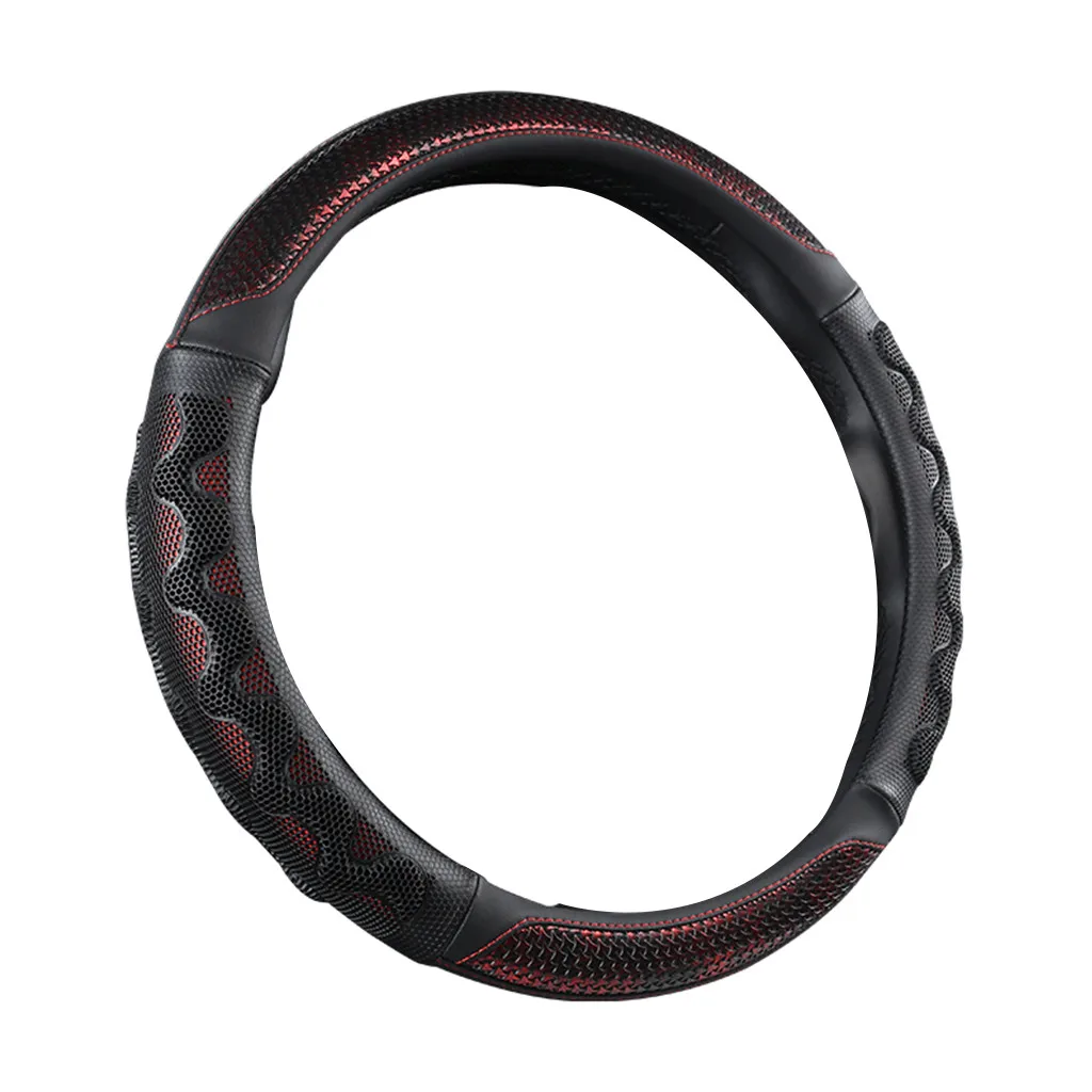 Автомобильный 3D красочный чехол на руль 3D кожаный Универсальный Противоскользящий аксессуар 3D сотовый Qear-стойкая кожа# P10