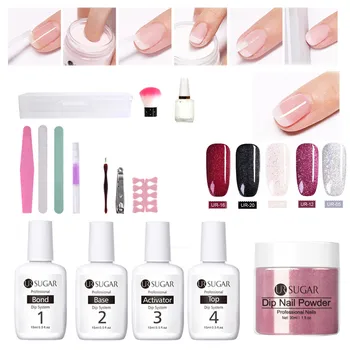 

4pc 15ml Full Acrylic Nail Kit Nail Powder System Set Nude Clear With Base+activator+top+brush Save Activator Brush Saver 2020