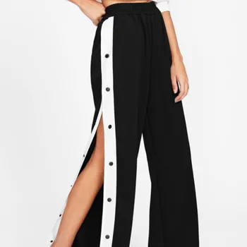 

Pants Women Solid Color Waist Straight Trousers Loose Korean Sports Pants Spring Fashion Casual Trousers Elastic Waist Cotton