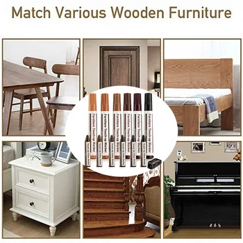 

Wood Furniture Repair Pen Marker Set Of 13 Repair Stains Scratches for Furniture And Wax Sticks With Sharpener Kit Wood Grain