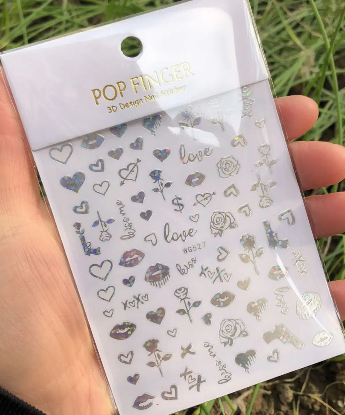 1PCS Multi-Color Laser Reflective Alphabet Nail Art Sticker Kit