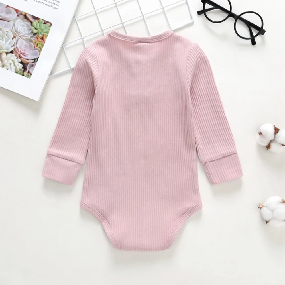 Детский хлопковый комбинезон для малышей, Одноцветный комбинезон с длинными рукавами, костюм для альпинизма