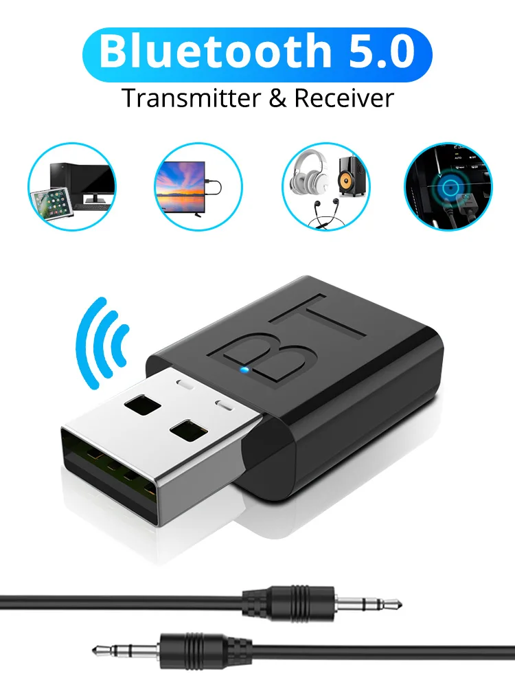 GUUGEI USB Bluetooth 5,0 аудио приемник передатчик мини стерео Bluetooth адаптер для ТВ ПК автомобильный комплект беспроводной адаптер bluetooth
