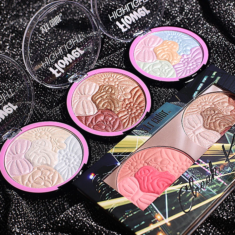 

Shimmer Glitter Highlighter Powder Palette Face Contour Makeup Highlight Bronzer Highlighter Brighten Skin Concealer Cheek Blush