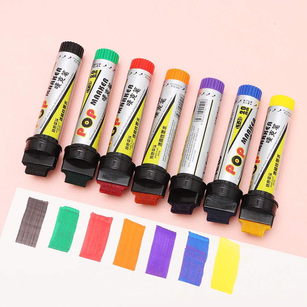 1PC 20mm Sketching Graffiti Markers Refillable POP Waterproof Paint Permanent Marker Pen for Drawing Poster Special Art School | Канцтовары