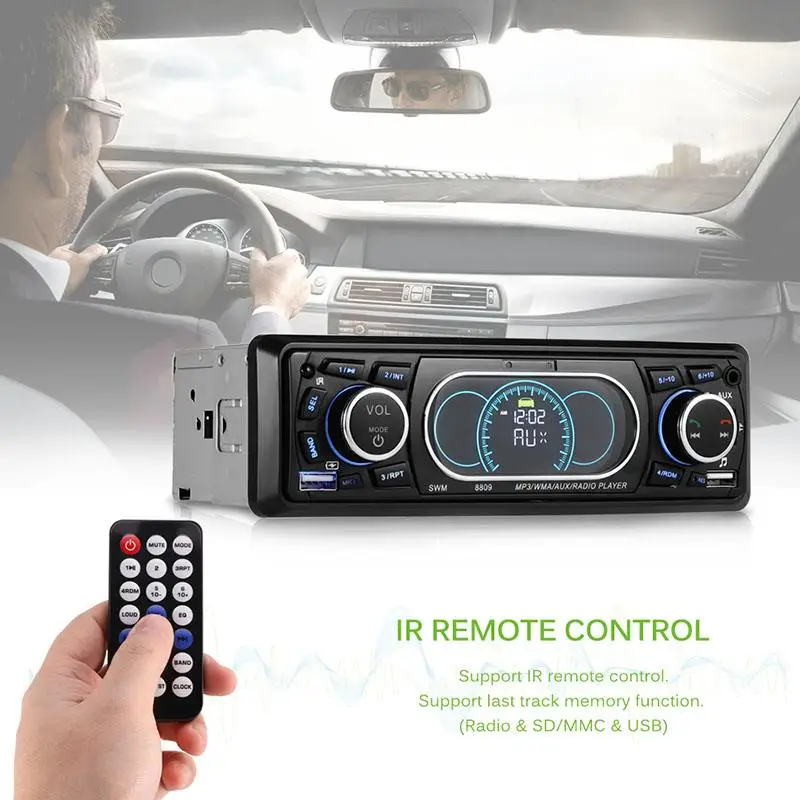 

Bluetooth 1 Din Car Stereo Audio Modulator FM Receiver MP3 Radio Player USB/TF/AUX with Remote Controller Car MP3 Player