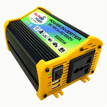 

New Car Conversion Inverter LED Display Dual USB Black 6000W 4000W 3000W Inverter 12V-220V Multiple Protection