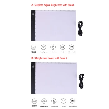 

A4 Scale LED Stencil Board Light Box USB Tracing Drawing Table Adjustable Pad Drawing Tablet Graphic Digital Tracer Art Board
