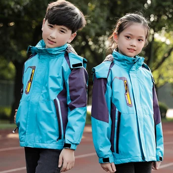 

WWKK 2020 Children's Spring Autumn Outdoor Hiking Jackets Waterproof Windbreaker Climbing Camping Trekking Rain Coat