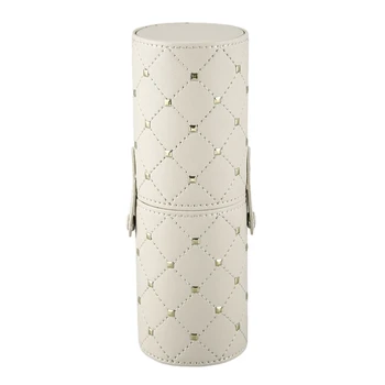 

Fashion Makeup Brushes Case PU Leather Travel Pen Holder Cosmetic Brush Bag MakeUp Tools with Double Clasp Ring