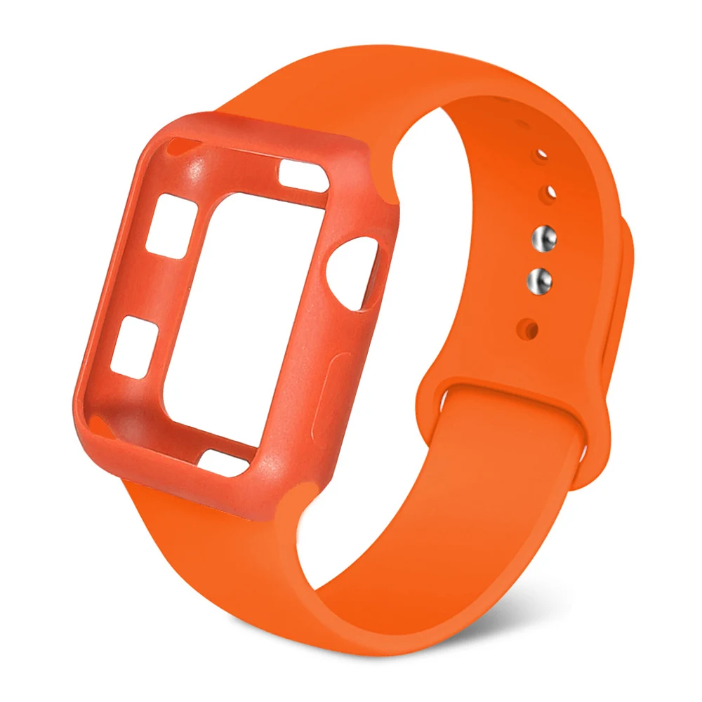 Силиконовый спортивный ремешок для iwatch серии 5 4 3 2 1 Аксессуары сменный Браслет ремешок для apple Watch 42 мм 38 мм ремешок для часов - Цвет ремешка: Orange