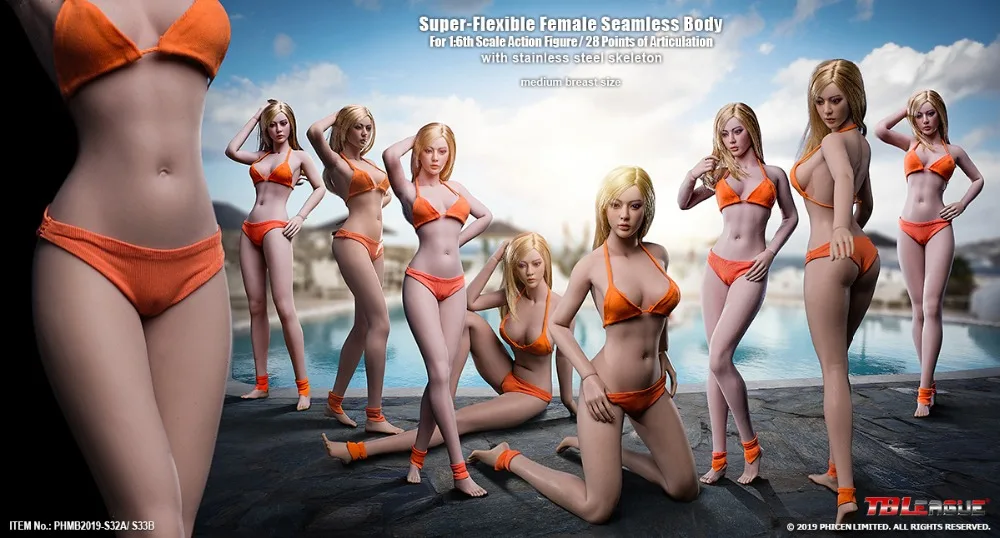 TBLeague S32A/S33B 1/6th весы женский супер гибкий Бесшовные тела