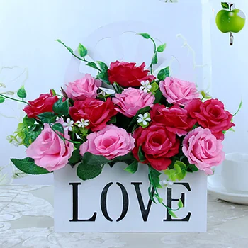 

Artificial Flower Arrangement With Hanging Basket Vase For Living Room/Bedroom/Party Floral Decoration,Mounted Wall Decorative