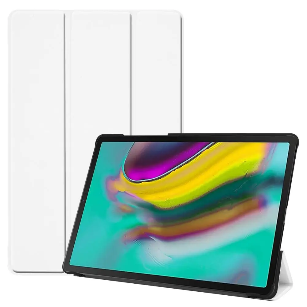Для samsung Galaxy Tab S5E чехол 10," ультра тонкий кожаный магнитный откидной Стенд смарт-чехол S5 E SM-T720 SM-T725 Funda SX007 - Цвет: White