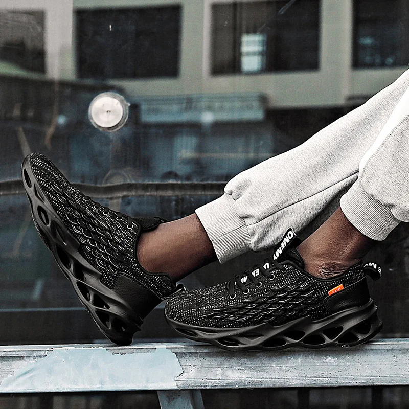 SMS Men Sneakers Zapatilla Running Shoes Outdoor Breathable Mesh Men Blade Sport Lace Up Light Walking Jogging Shoes Footwear